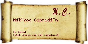 Móroc Ciprián névjegykártya